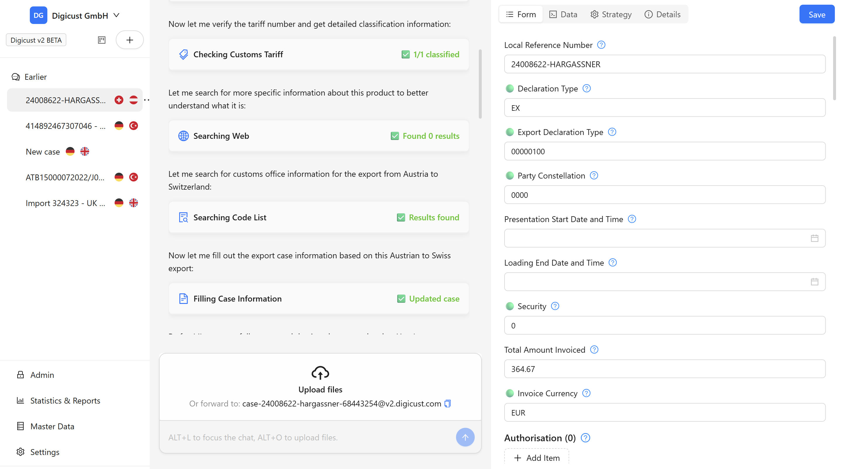 AI Processing Dashboard Screenshot